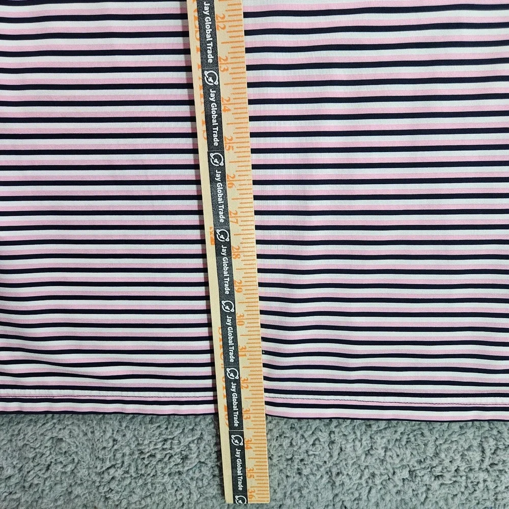 RLX Ralph Lauren Polo Shirt Men Size‎ XL Wicking Short Sleeve Pink Black Striped